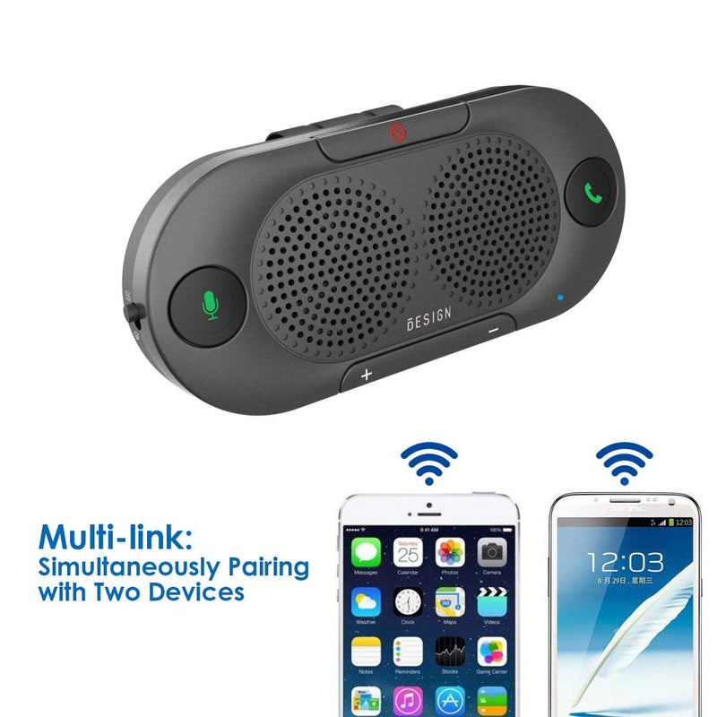 Besign BK06 Bluetooth 5.0 in Car Speakerphone with Visor Clip, Wireless Car Kit for Handsfree Talking, Motion Auto On, Siri Google Assistant Support, Dual 2W Speakers - Image 5